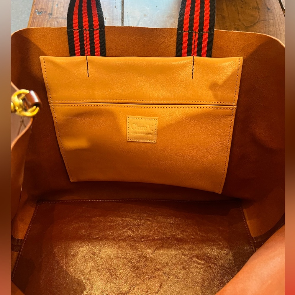 Clare V Brown Leather Tote Bag New - Picture 5 of 6